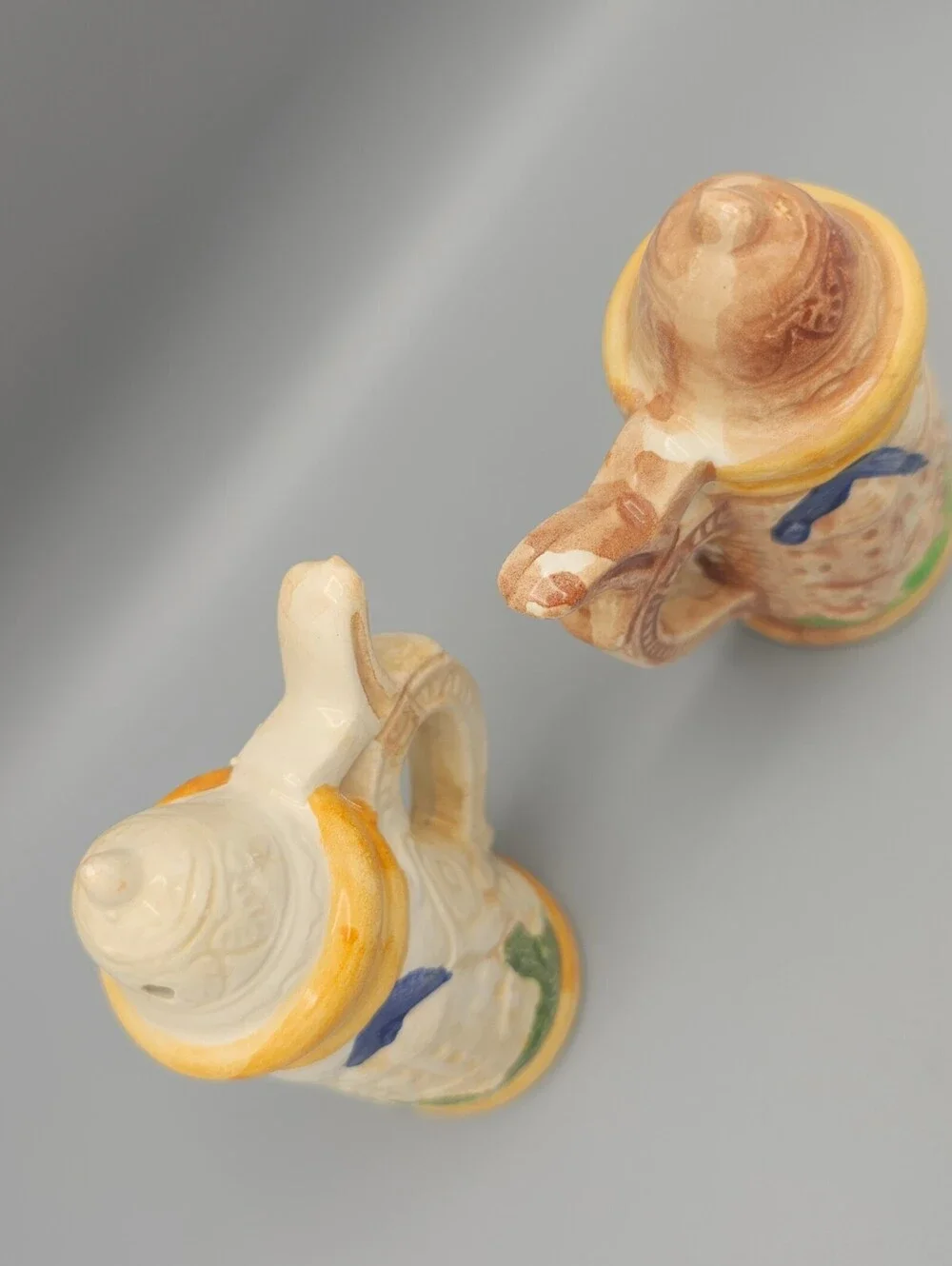 Vintage Ceramic Miniature Beer Stein Salt and Pepper Shakers
